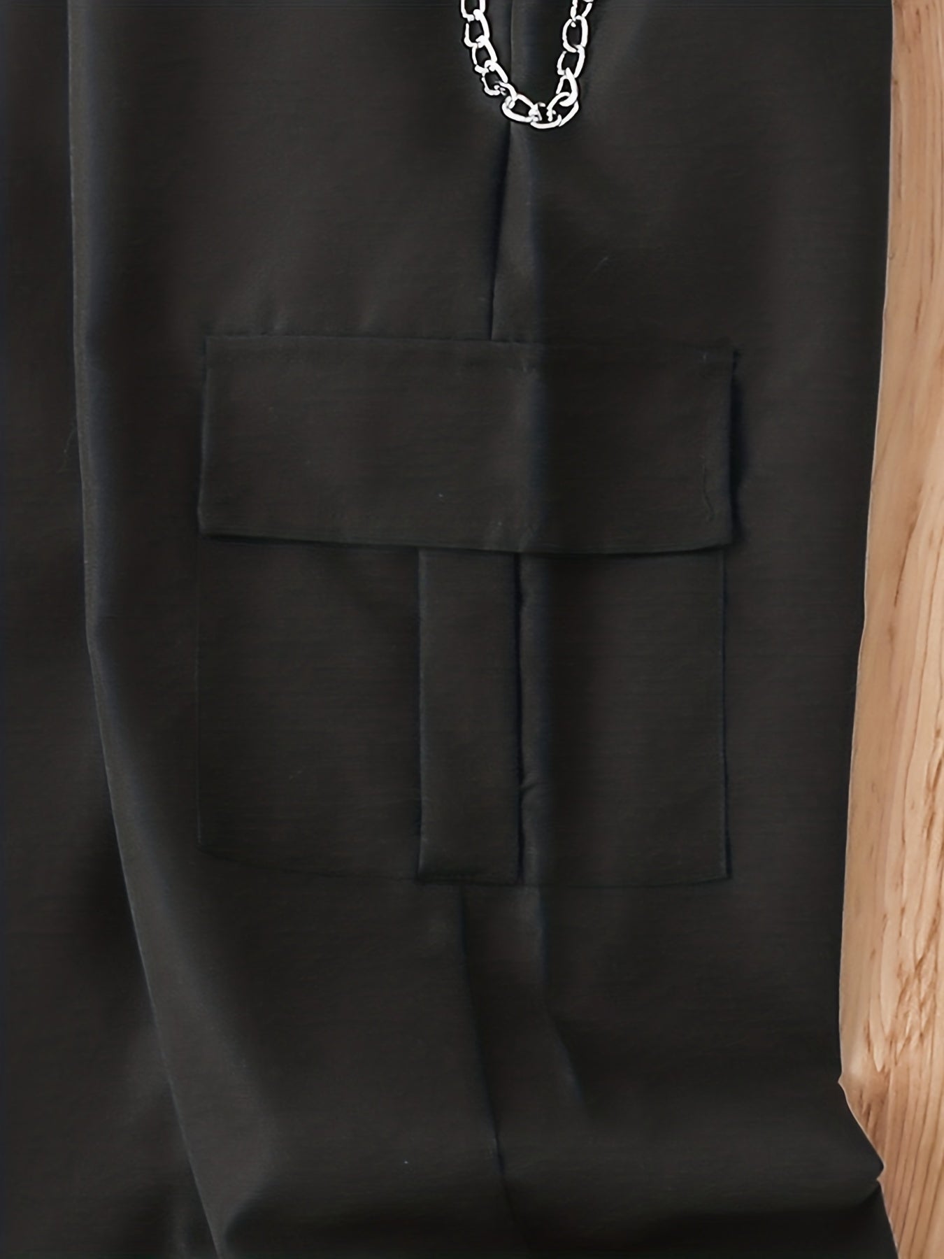 Girls Cargo Pants with Chain Detail