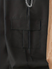 Girls Cargo Pants with Chain Detail