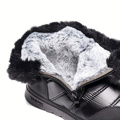 Women's Waterproof Winter Snow Boots Faux Fur Lined Warm Mid Tube Boot