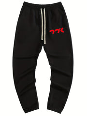 Japanese Letter Print Men's Wide Leg Pants