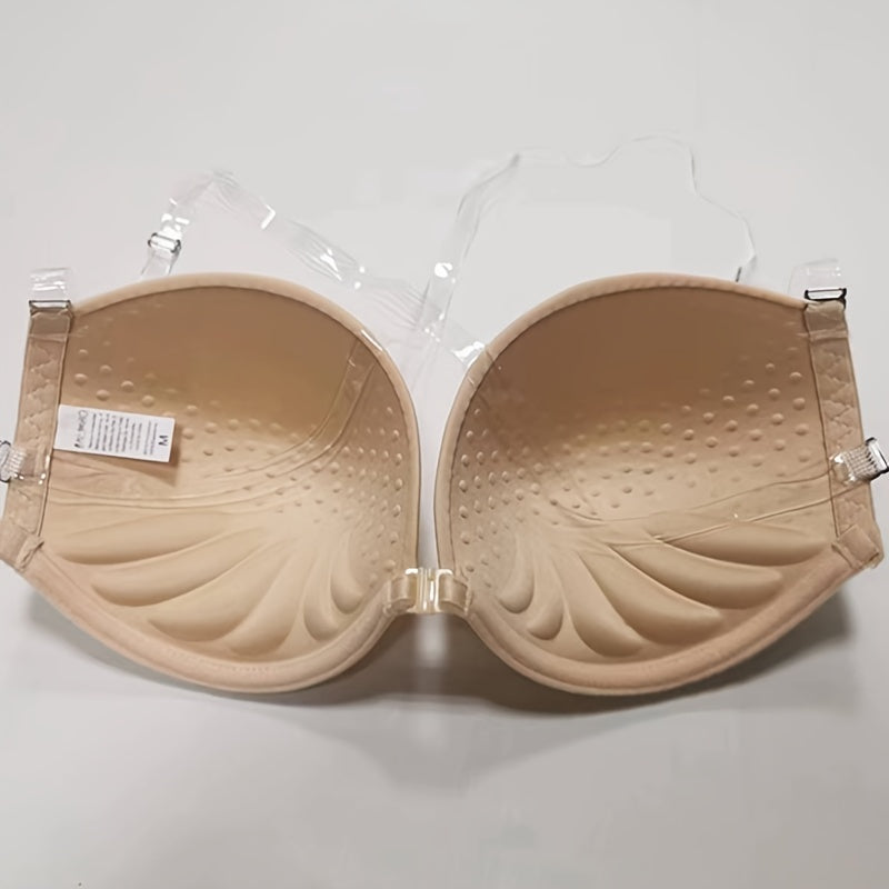 Solid Push Up Bra Comfy & Breathable Invisible Bra Women's Lingerie