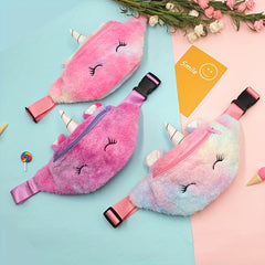 Kids Cartoon Plush Waist Bag Casual Chest Bag Gift To Children