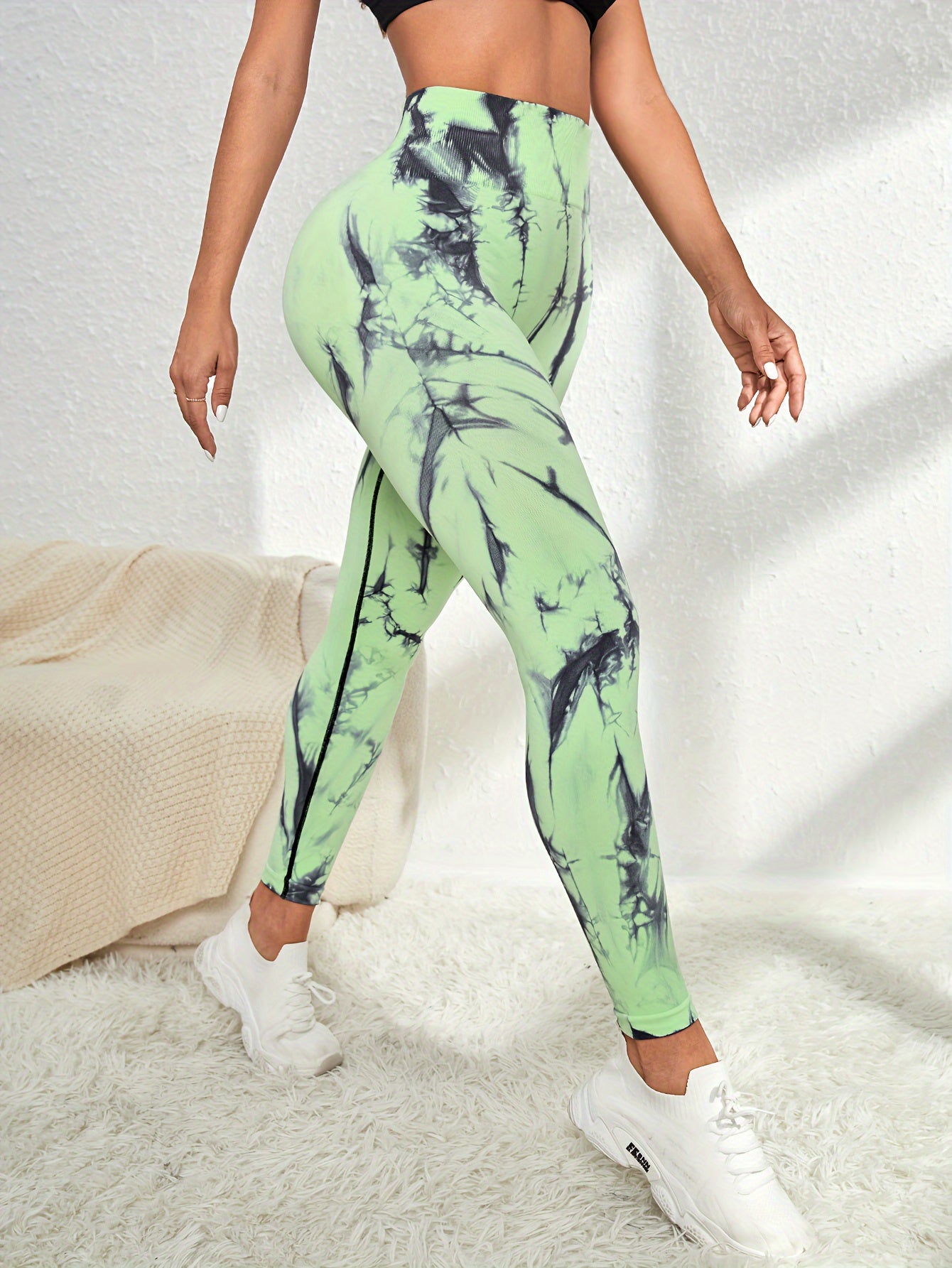 Tie Dye Yoga Leggings High Waist Gym Sports Pants Women's Activewear