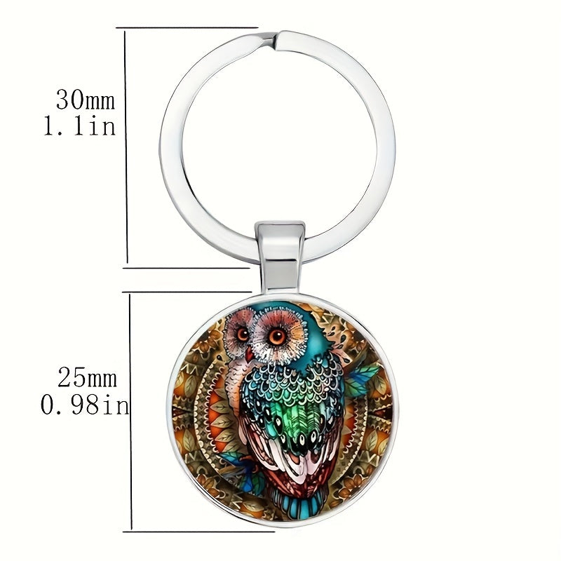 Boho Owl Keychain Retro Animal Key Ring Purse Bag Backpack Car Key Charm