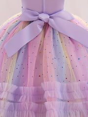 Girls Ombre Heart Appliques Tutu Dress For Party Birthday