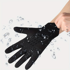 Waterproof Windproof Velvet Gloves for Motorcycle Riding, Touch Screen Non-Slip