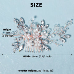 Wedding Hair Comb Crystal Rhinestone Pearl Hair Piece