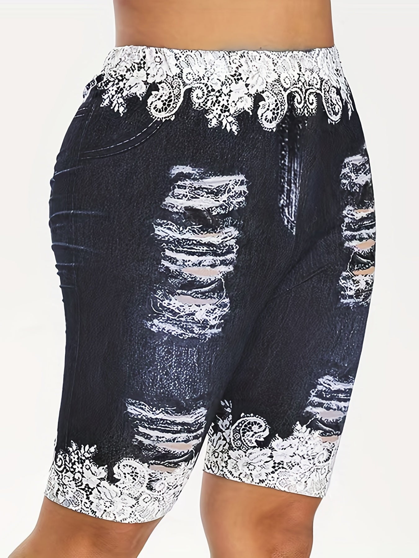 Graphic Print High Waist Shorts for Women