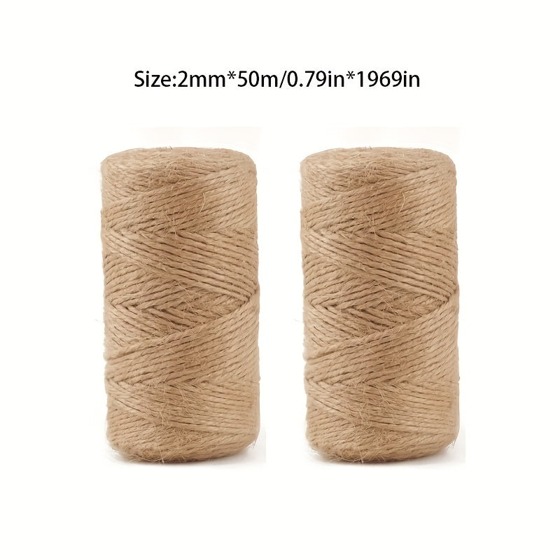 50m Jute Line 2mm Diameter Burlap Ribbon Gardening Rope Heavy Duty