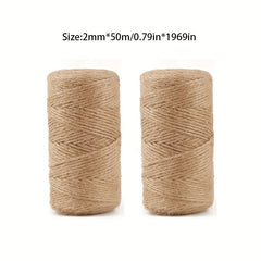 50m Jute Line 2mm Diameter Burlap Ribbon Gardening Rope Heavy Duty