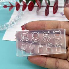 3D Silicone Bear Mold for Nail Art & Earrings