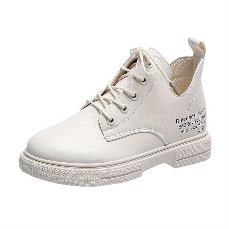 Women's Letter Decor Short Boots Lace Up Ankle Boots