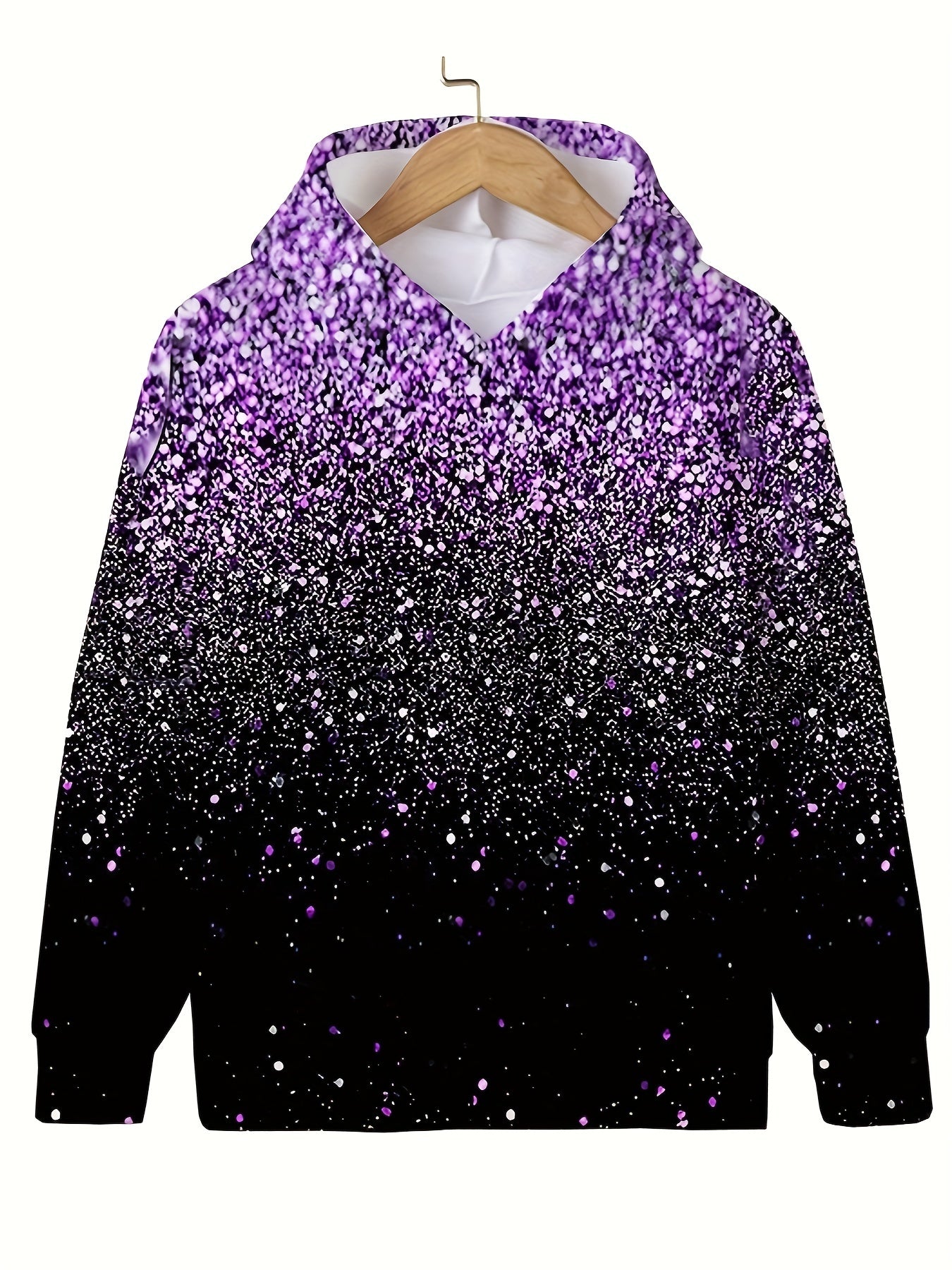 Gradient Sequin Effect Hooded Sweatshirt Boys Girls Kids Clothes Sports