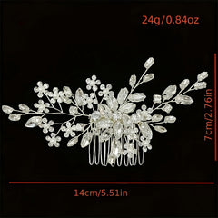 Crystal Faux Pearl Beads Hair Comb Head Jewelry Hair Accessories