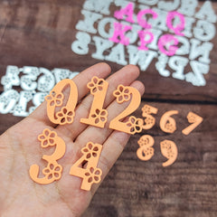 Floral Alphabets Numbers Cutting Die for DIY Craft