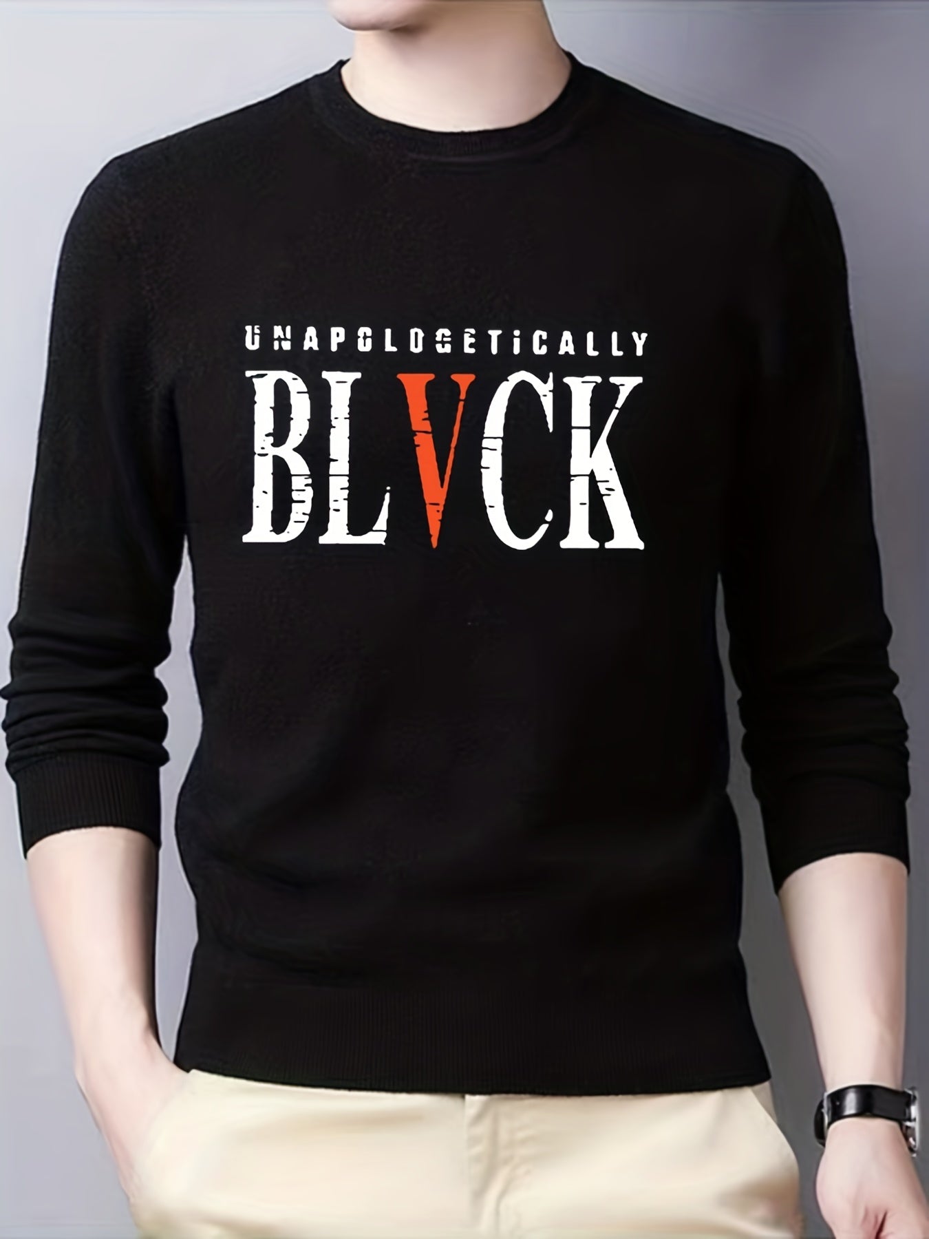Men's Casual Knitted Sweater Warm Crew Neck Pullover
