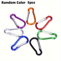 5pcs Aluminum Carabiner D Ring Key Chain Clip Snap Hook Camping Keyring