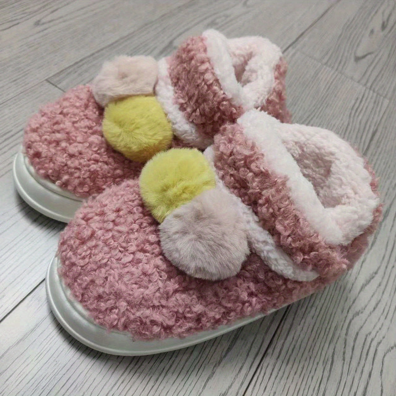 Girls Slip-On Fleece House Shoes Soft Bottom Non-Slip Walking Shoes