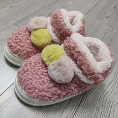 Girls Slip-On Fleece House Shoes Soft Bottom Non-Slip Walking Shoes