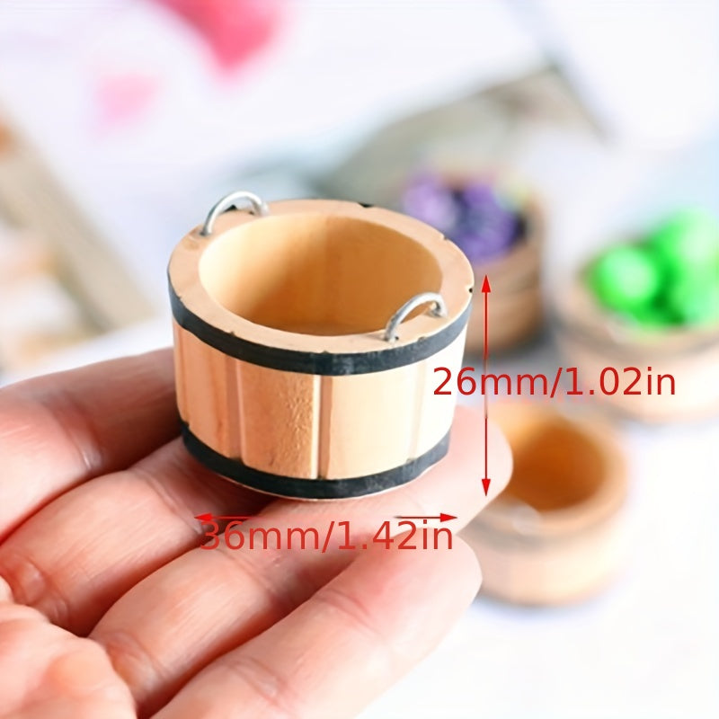 1:12 Miniature Wooden Basin Barrel Dollhouse Furniture