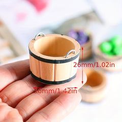 1:12 Miniature Wooden Basin Barrel Dollhouse Furniture
