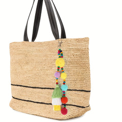 Plush Ball Keychain Pendant with Tassel Bag Ornament