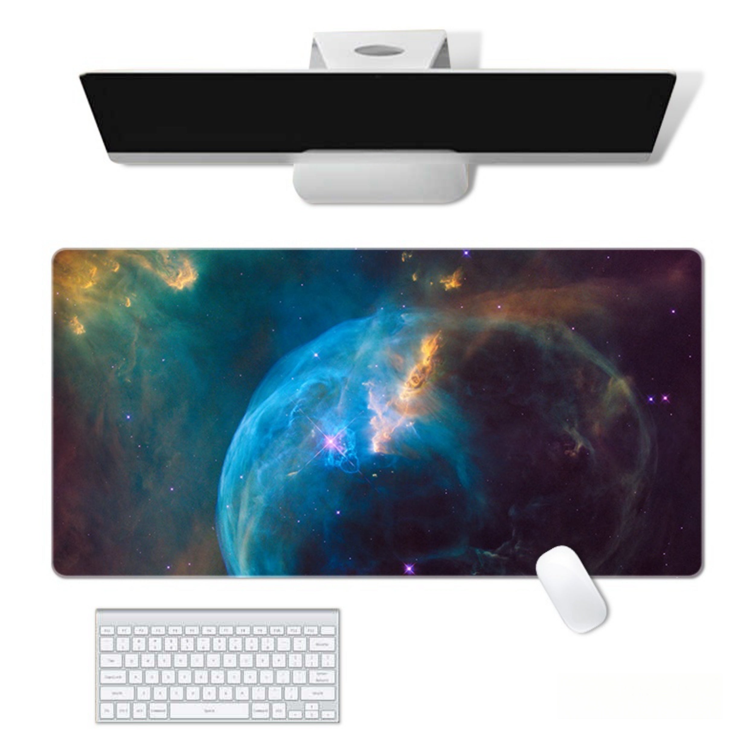 Large Mouse Pad Office And Game Desk Mat Star Pattern Washable Non-slip Rubber