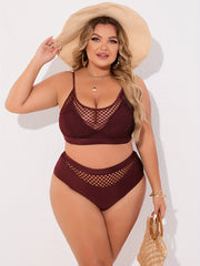 Fishnet Bikini Set High Stretch Two Piece Swimsuit