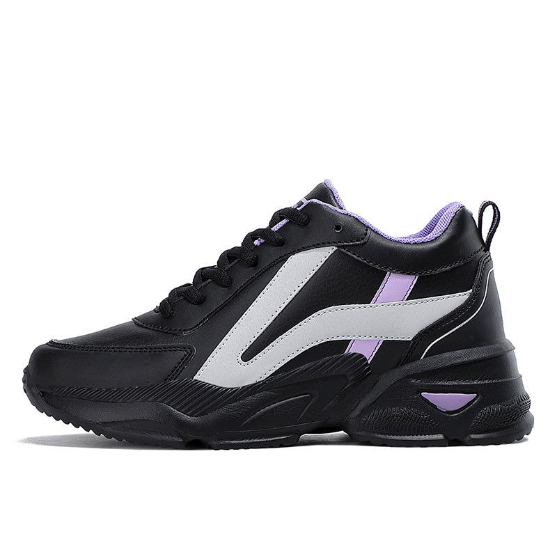 Women's Waterproof Chunky Running Shoes Faux Leather Outdoor Sneakers