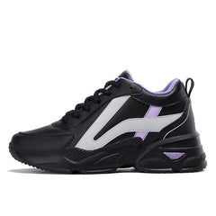 Women's Waterproof Chunky Running Shoes Faux Leather Outdoor Sneakers