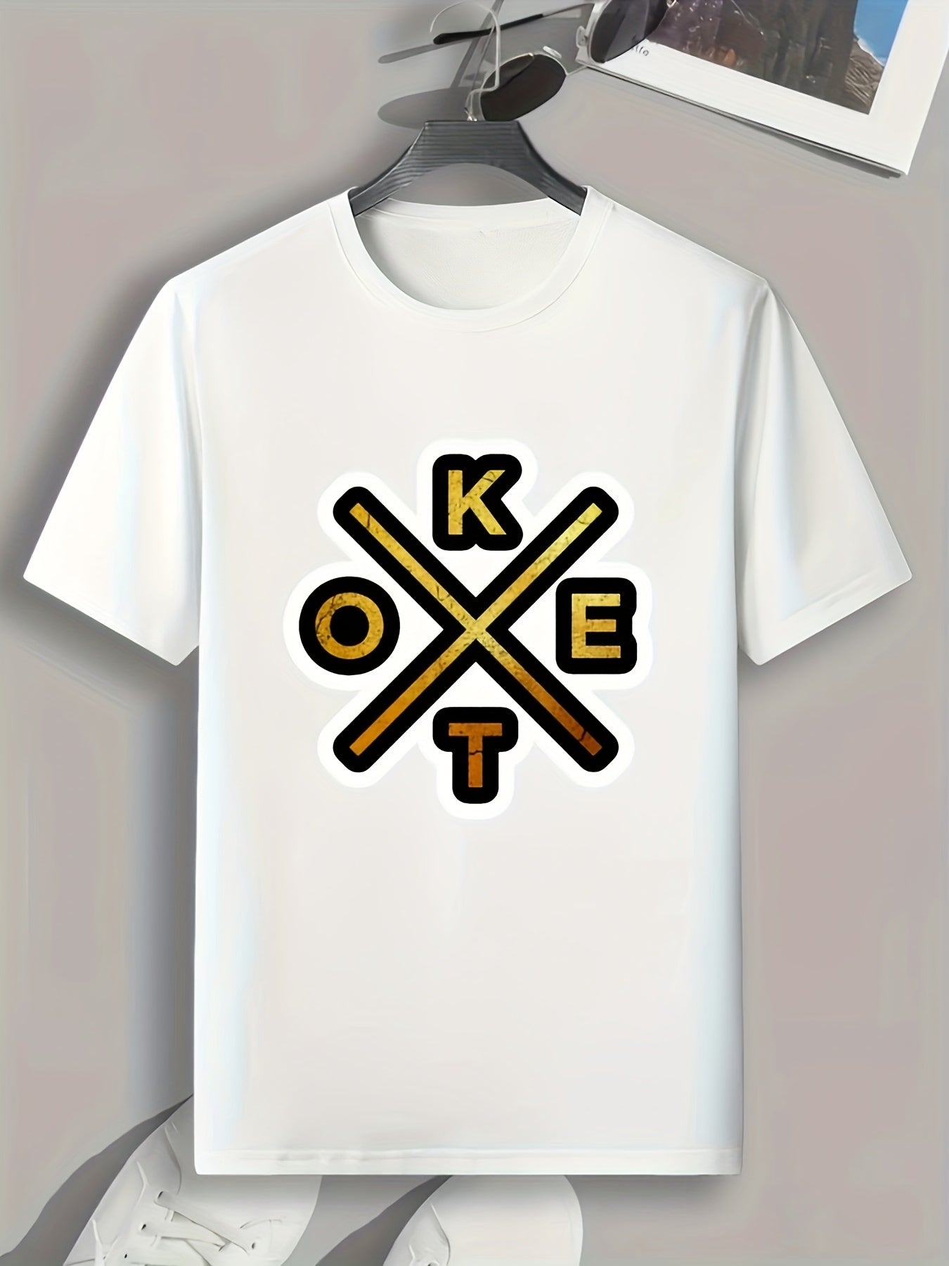 Letters Print Men's Graphic T shirt Casual Comfy Tees For Summer