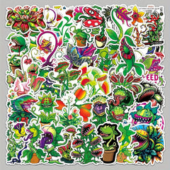 50pcs Green Graffiti Stickers For Insect Plants Journals Mobiles Skateboards