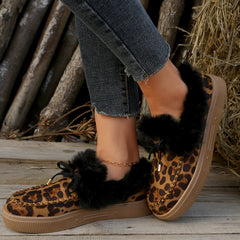 Plush Lined Furry Flat Skate Shoes