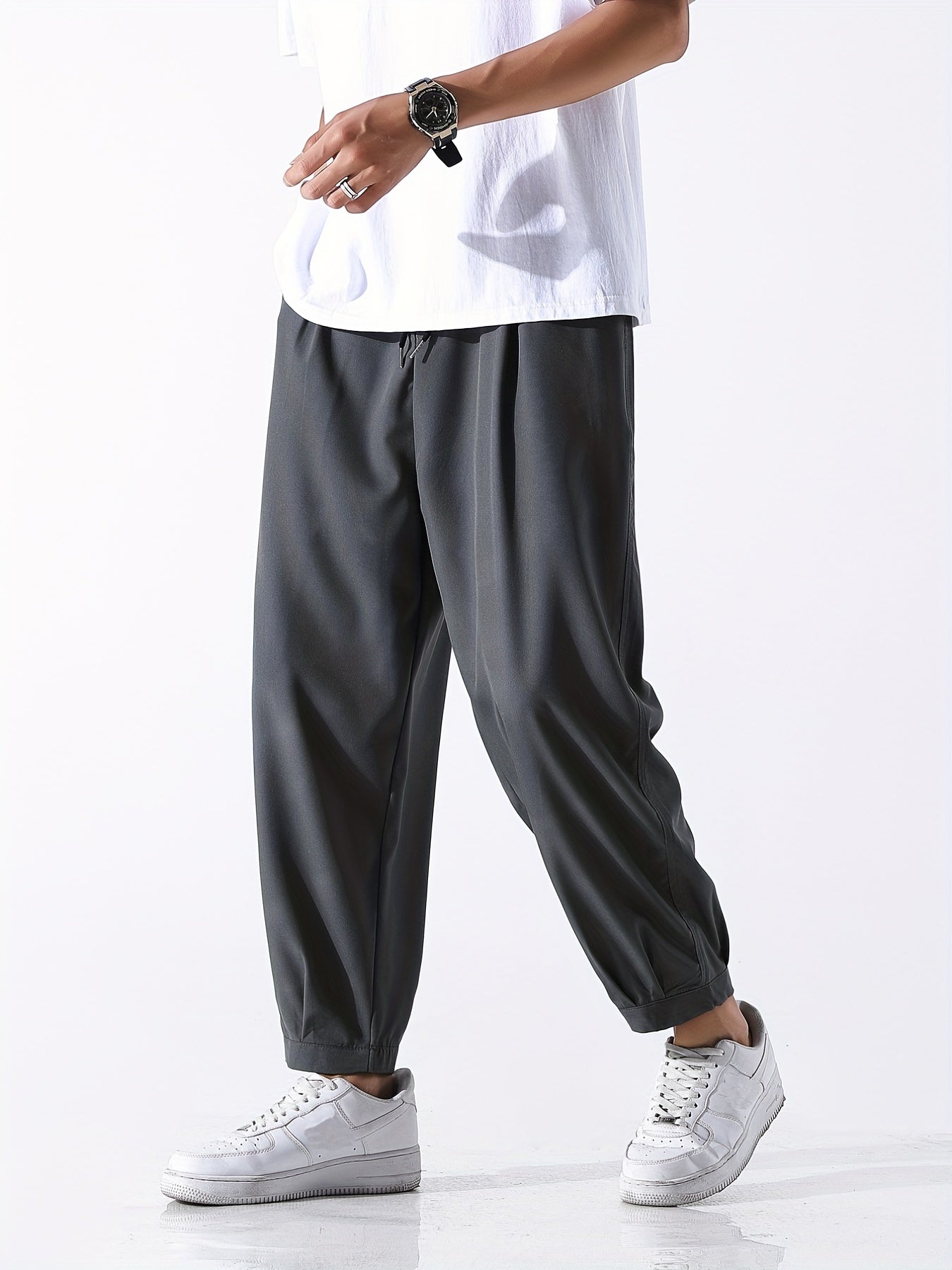 Men's Drawstring Pants Loose Casual Jogger Pants