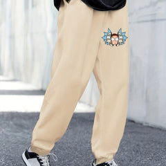 Cartoon Pattern Print Men's Jogger Pants With Pockets