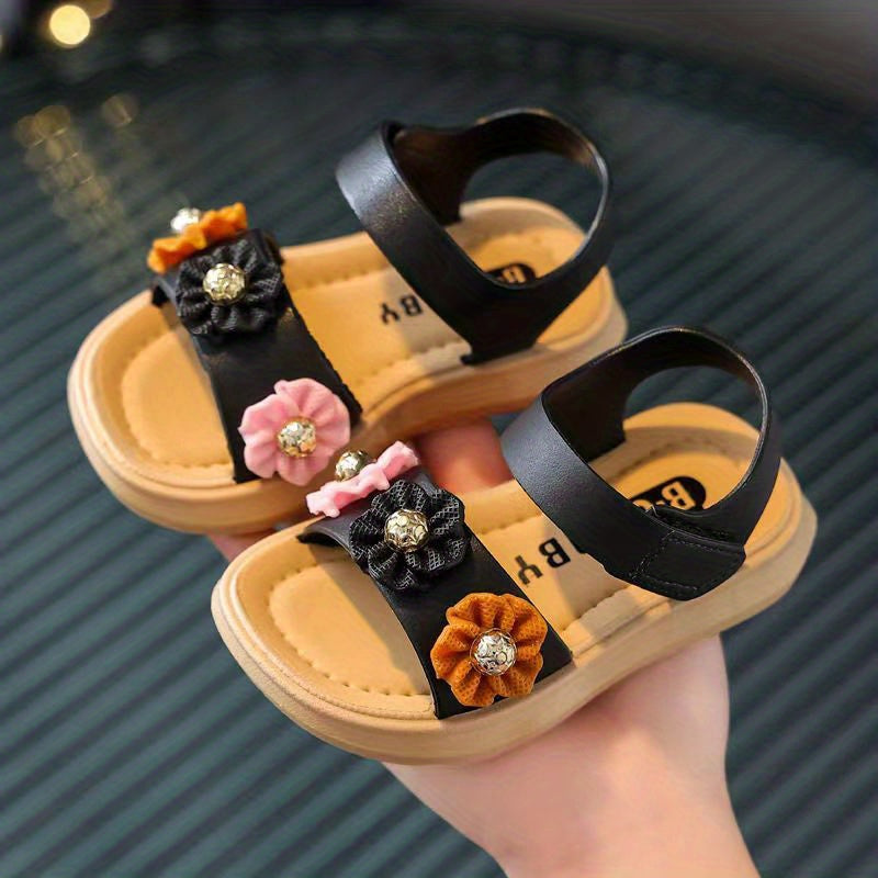 Girls Flowers Sandals Wear resistant Non Slip Comfy Beach Shoes Summer