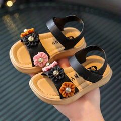 Girls Flowers Sandals Wear resistant Non Slip Comfy Beach Shoes Summer
