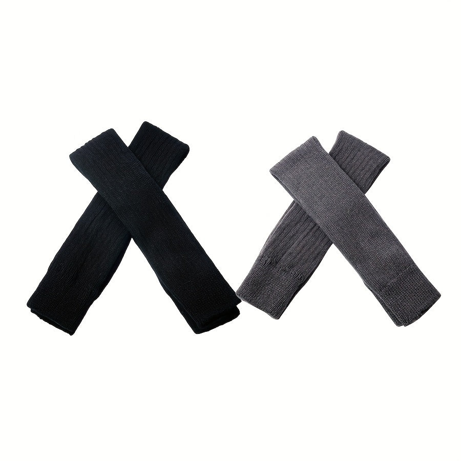 2 Pairs Knitted Thigh High Warm Socks Women's Stockings & Hosiery