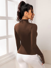 Seamless Women's Sports Jacket Slim Fit Stretchy Comfort Long Sleeve