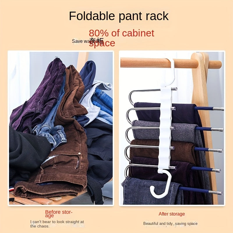 9-Layer Hanger Organizer Non-Slip Styling Trouser Coat Folding Storage
