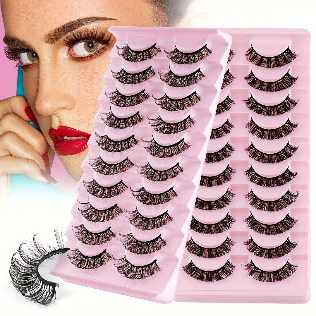 10 Pairs Curling Thick Natural False Eyelashes