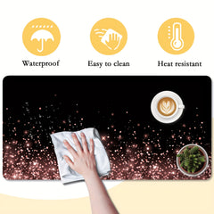 Rose Golden Glitter Desk Mat Large Gaming Mouse Pad Non Slip