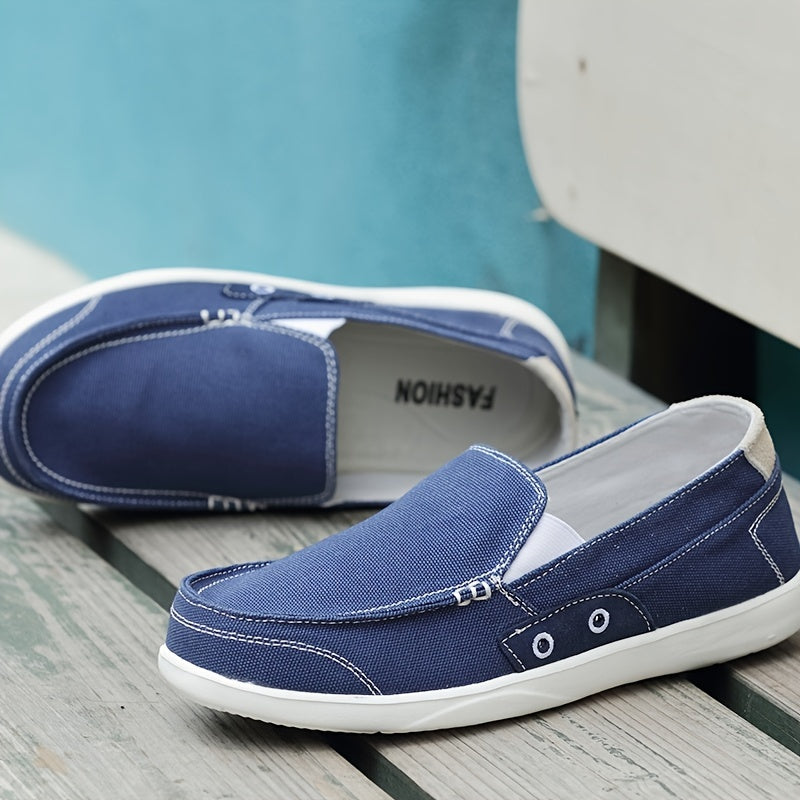 Men's Canvas Loafer Shoes Lightweight Slip On Casual Shoes
