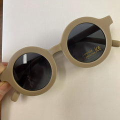 Kid's Matte Sunshade Sunglasses Round Frame Mocha Colored Glasses