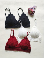 3pcs Lace Wireless Bras Lingerie Set
