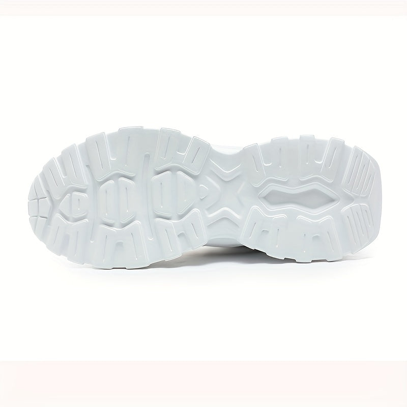 Men's Breathable Faux Leather Chunky Sneakers for Gym