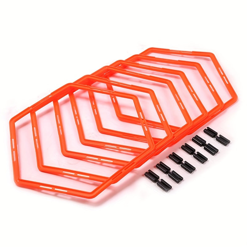6pcs Hexagonal Speed & Agility Training Rings Soccer Football Basketball Aid