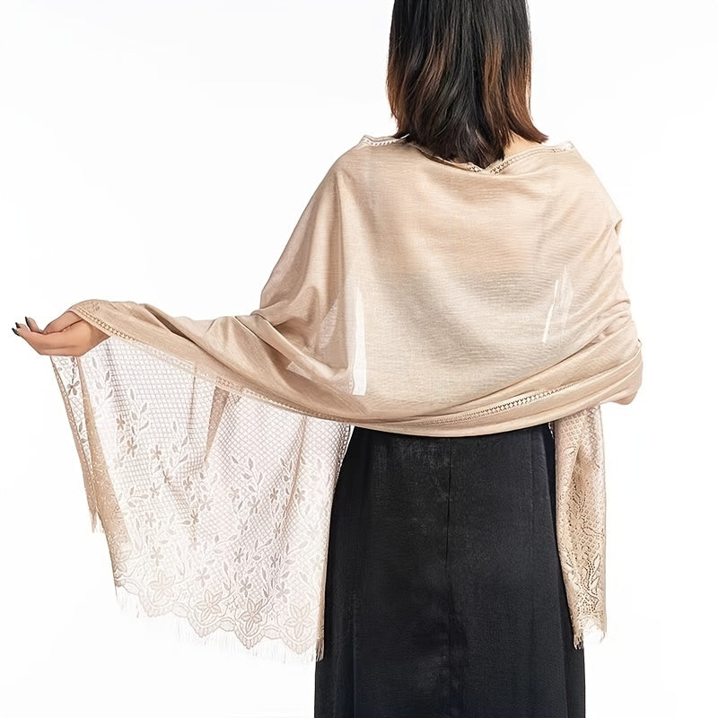 Bridal Hollow Floral Wedding Shawl Sun Protection Beach Towel