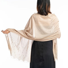 Bridal Hollow Floral Wedding Shawl Sun Protection Beach Towel