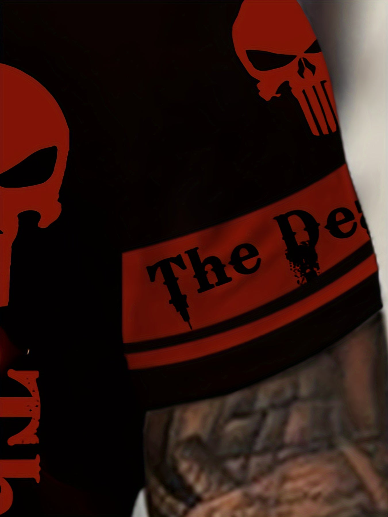 Skull Head 3D Print Men's Halloween Graphic Round Neck T Shirt